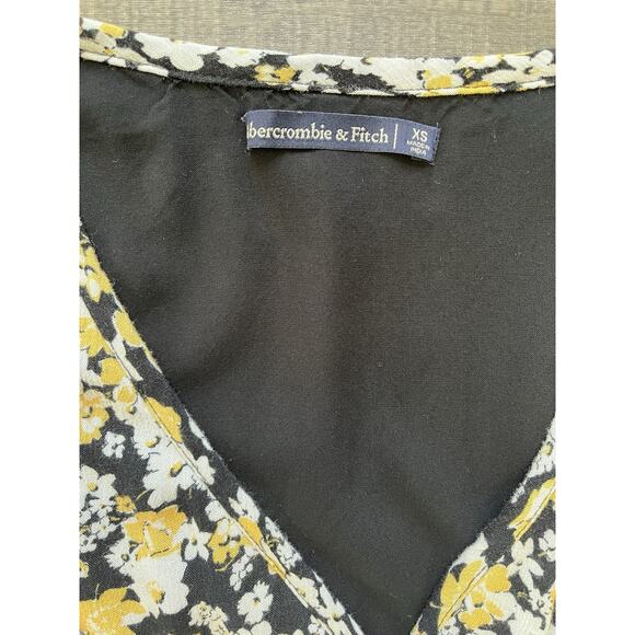 Abercrombie & Fitch Floral High-Low Flare Midi Dress Pocket Boho Bohemian XS - Picture 9 of 15
